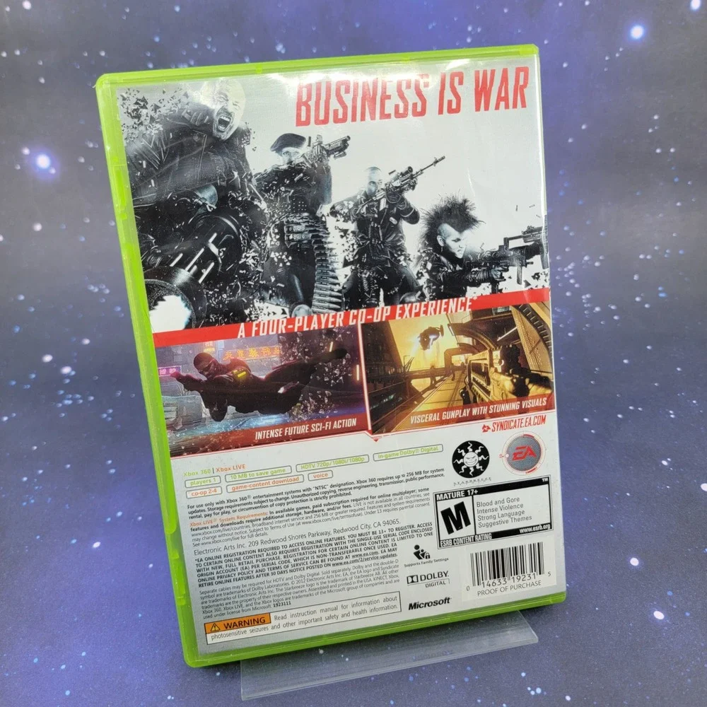 Syndicate Xbox 360 EA Starbreeze Cyberpunk FPS Action Game 1923107
